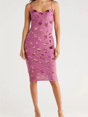 Madden Girl Purple Floral Burnout Velvet Dress - XSMALL